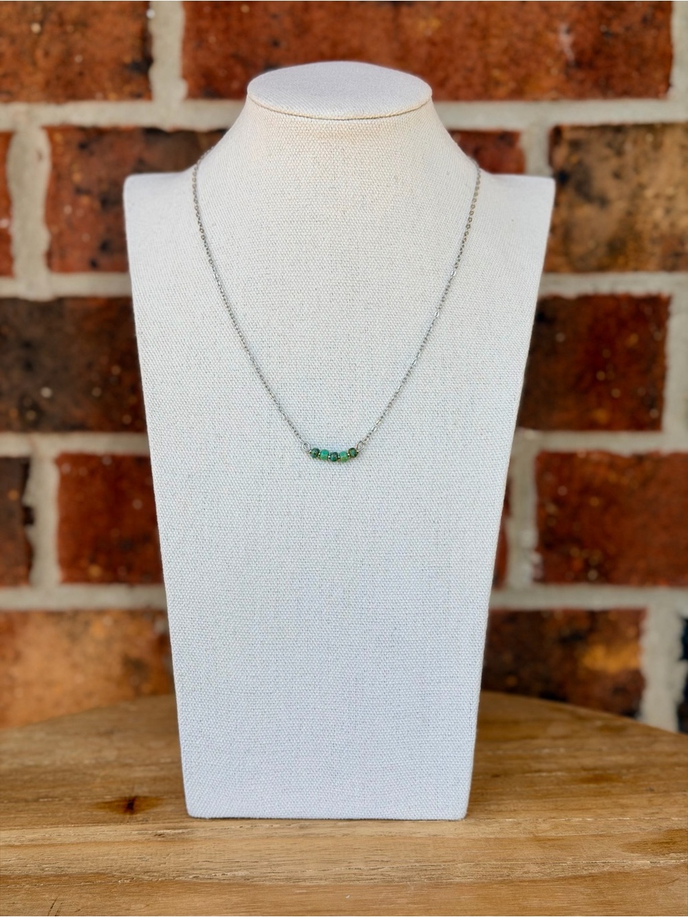 Green Turquoise Bar Necklace